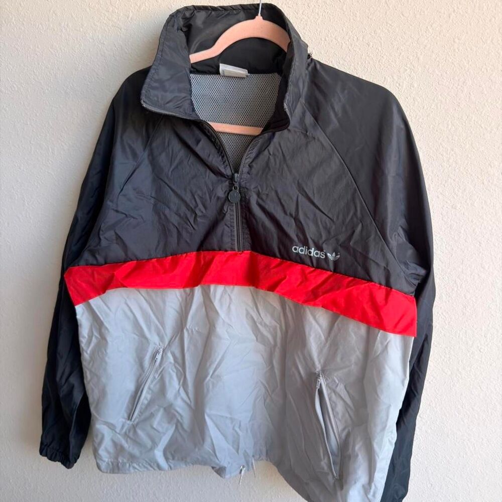 Adidas Men's Grey and Black Jacket